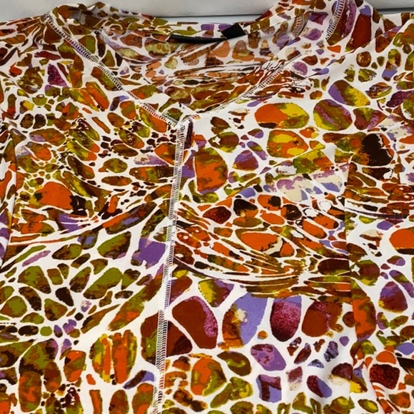 Attitudes by Renee women’s multicolored v-neck blouse, size L - Picture 4 of 7